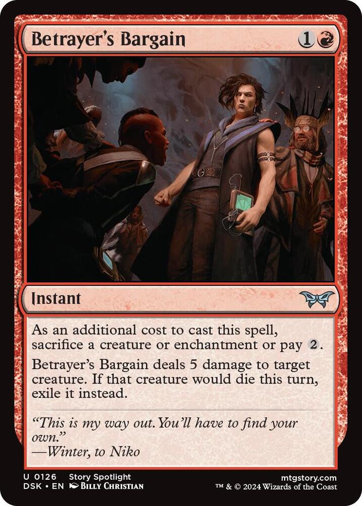 Betrayer's Bargain 126 card from Duskmourn: House of Horror