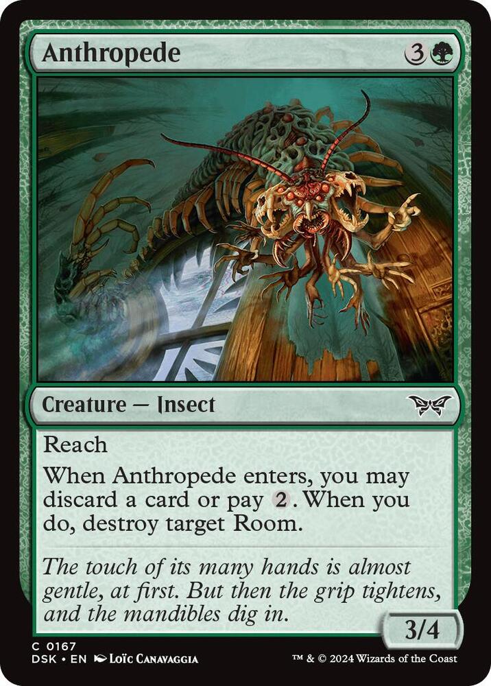 Anthropede 167 card from Duskmourn: House of Horror