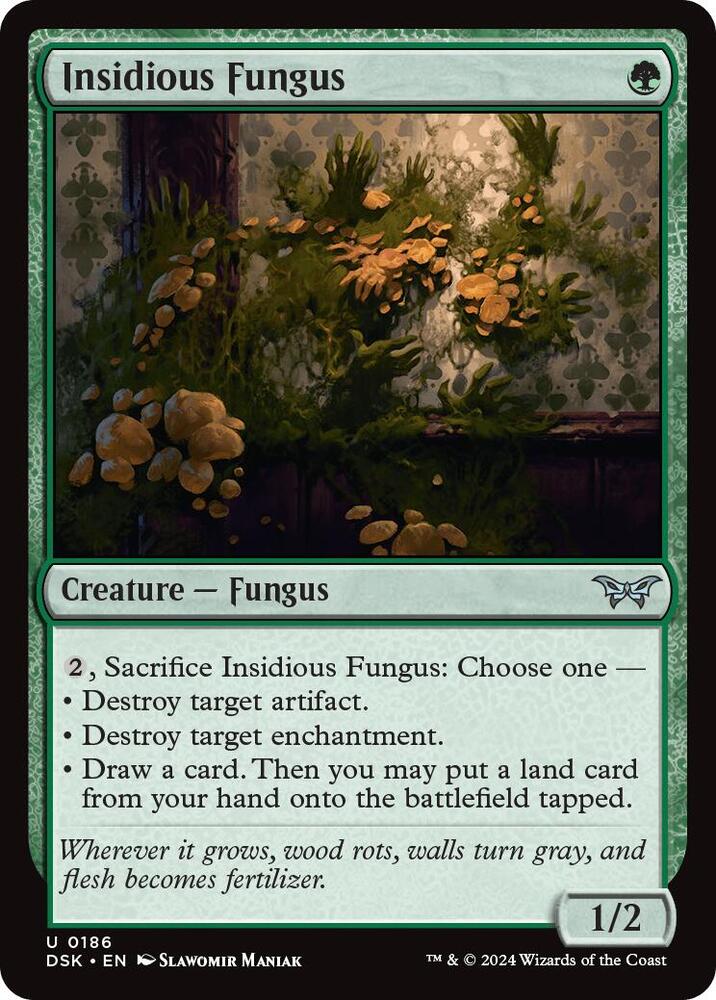 Insidious Fungus 186 card from Duskmourn: House of Horror