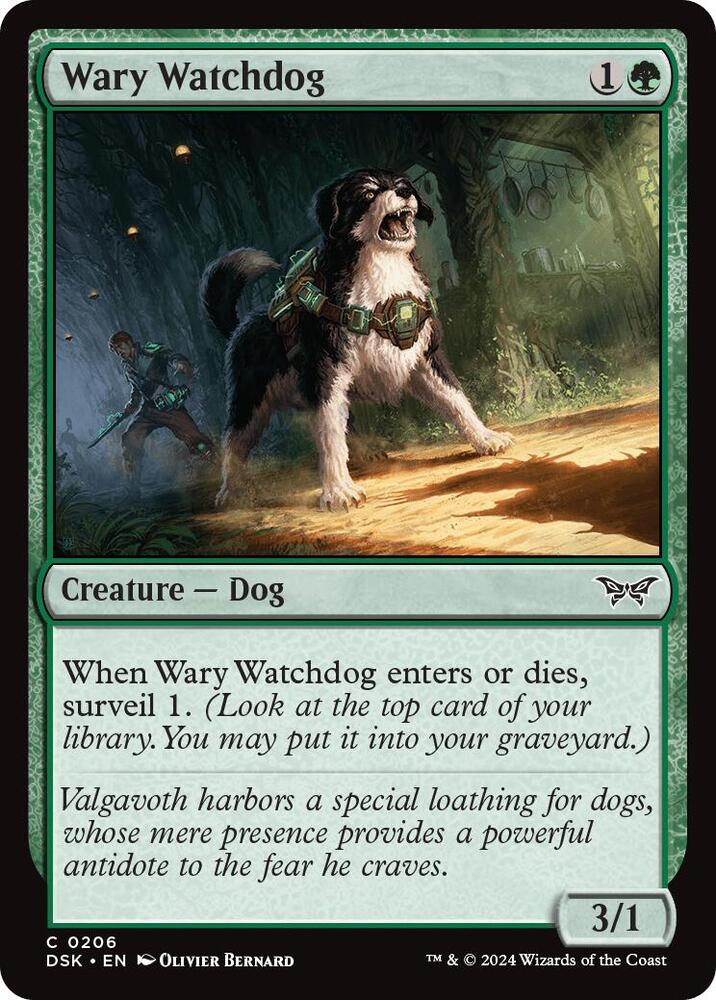 Wary Watchdog 206 card from Duskmourn: House of Horror