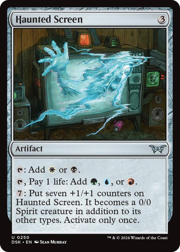 Haunted Screen 250 card from Duskmourn: House of Horror