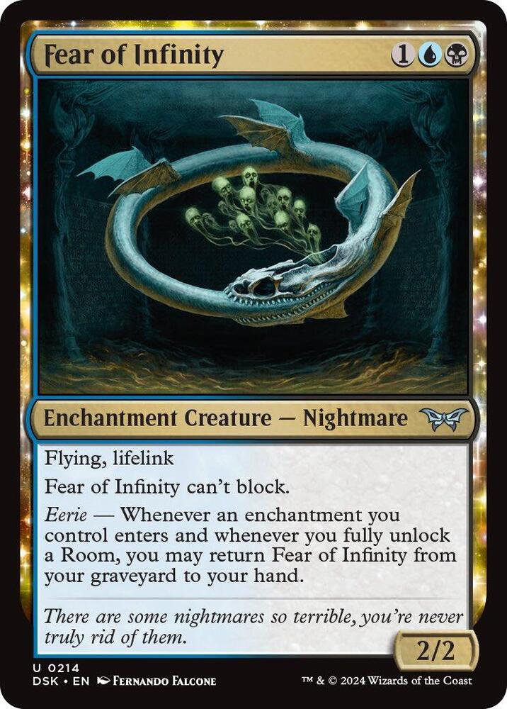 Fear of Infinity 214 card from Duskmourn: House of Horror
