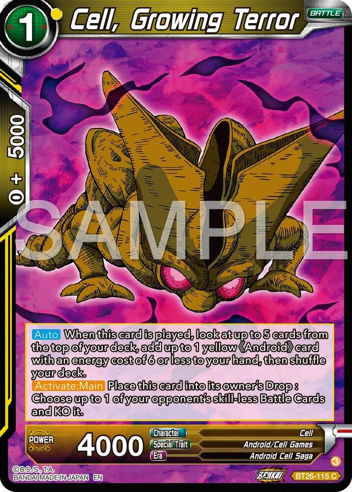 Cell, Growing Terror BT26-115 card from Ultimate Advent