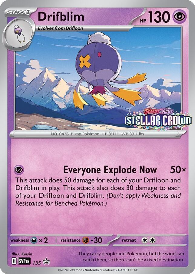 Drifblim 135 card from SV: Scarlet & Violet Promo Cards