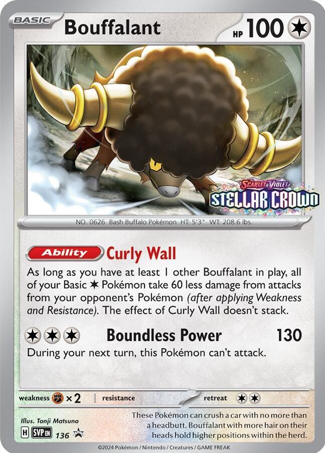 Bouffalant 136 card from SV: Scarlet & Violet Promo Cards