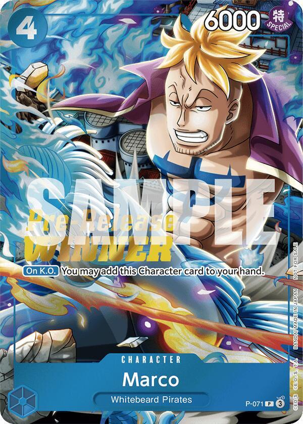 Marco (Two Legends Pre-Release Winner) P-071 card from One Piece Promotion Cards