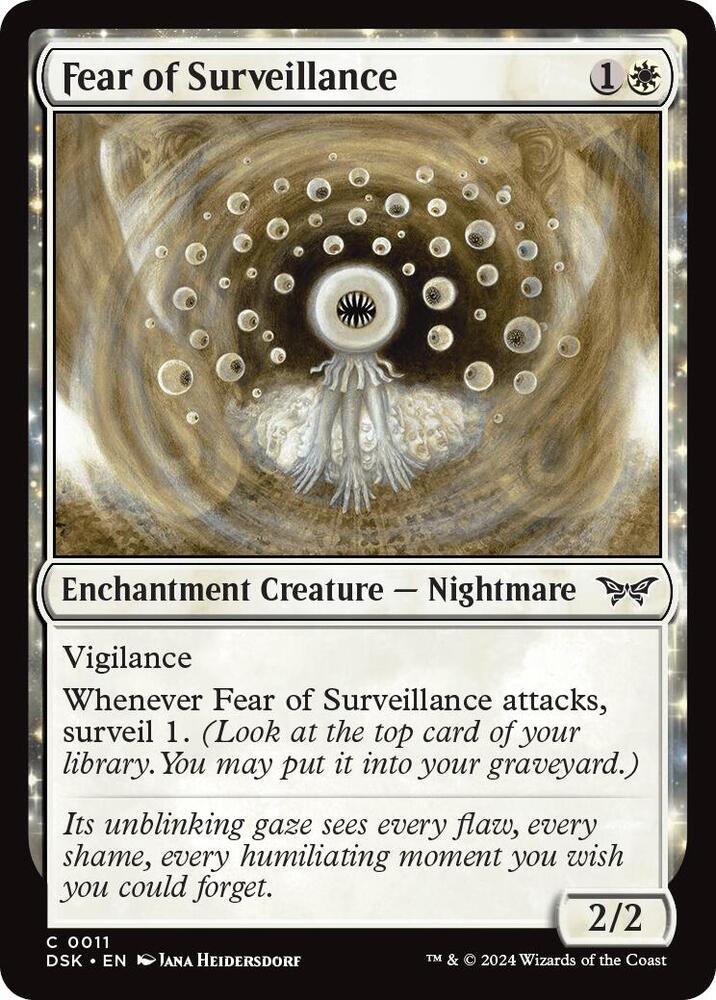 Fear of Surveillance 11 card from Duskmourn: House of Horror