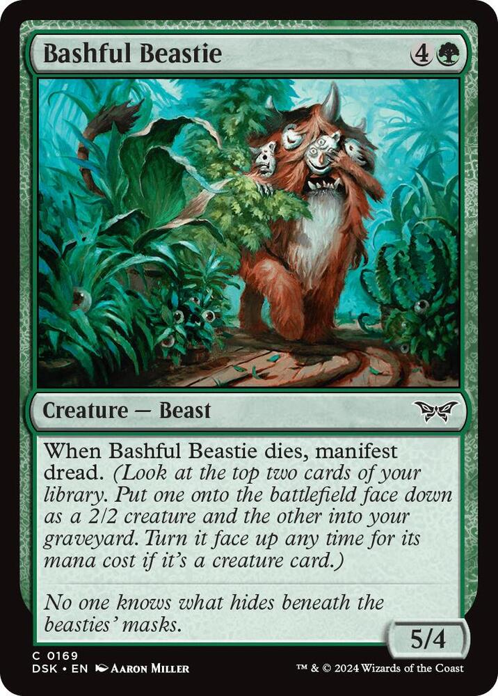 Bashful Beastie 169 card from Duskmourn: House of Horror