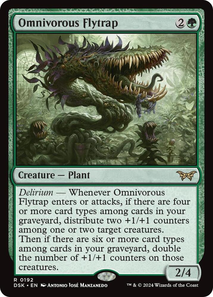 Omnivorous Flytrap 192 card from Duskmourn: House of Horror