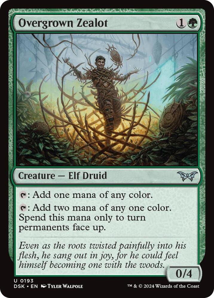 Overgrown Zealot 193 card from Duskmourn: House of Horror