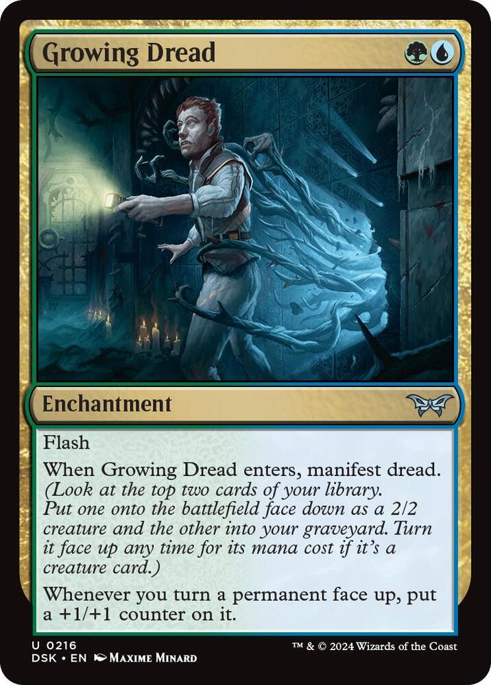 Growing Dread 216 card from Duskmourn: House of Horror