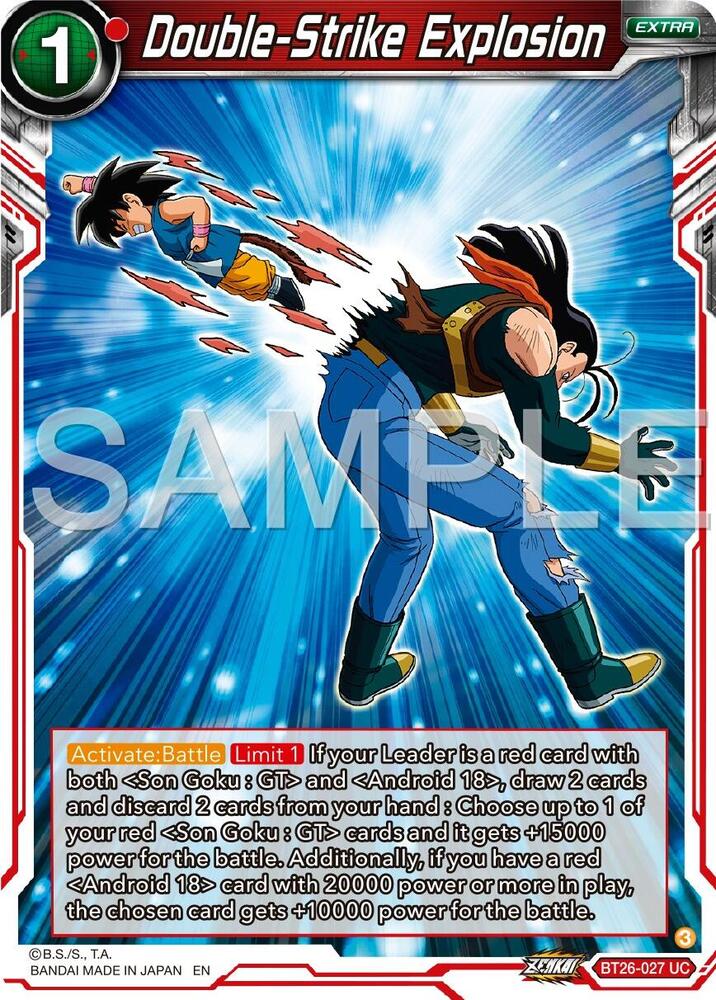 Double-Strike Explosion BT26-027 card from Ultimate Advent