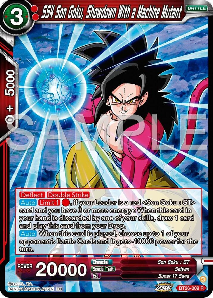 SS4 Son Goku, Showdown With a Machine Mutant BT26-009 card from Ultimate Advent