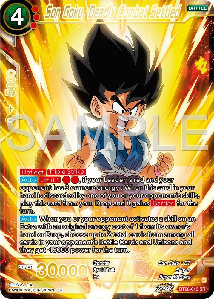 Son Goku, Deadly Combat Settled BT26-013 card from Ultimate Advent