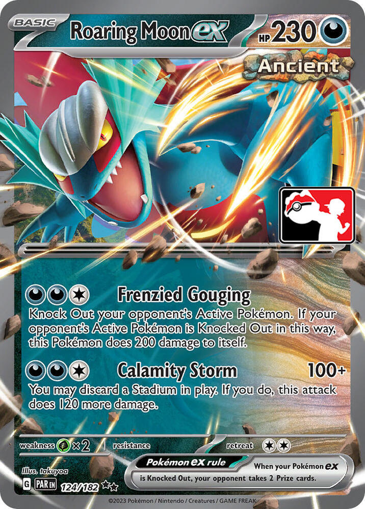Roaring Moon ex 124/182 card from Prize Pack Series Cards
