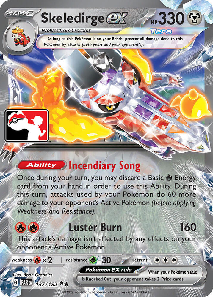 Skeledirge ex - 137 137/182 card from Prize Pack Series Cards