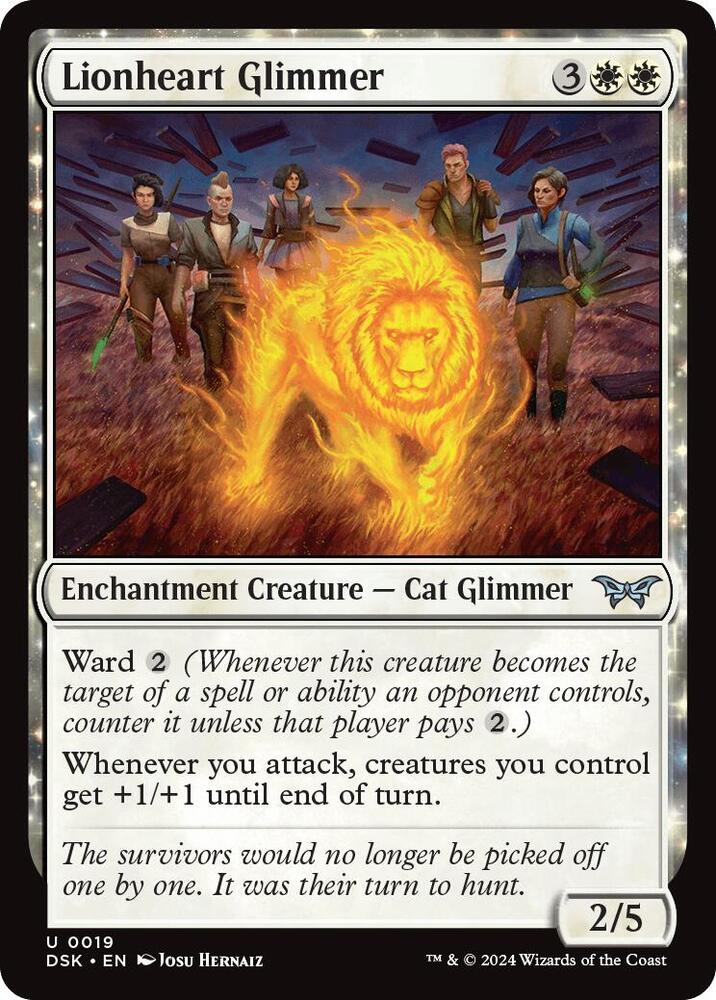 Lionheart Glimmer 19 card from Duskmourn: House of Horror