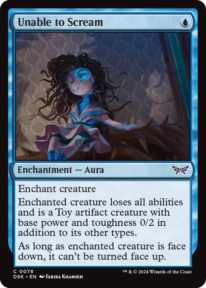Unable to Scream 78 card from Duskmourn: House of Horror