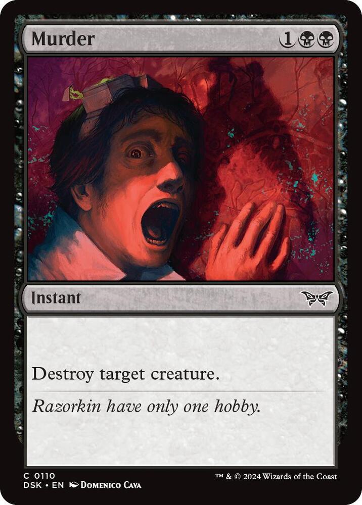Murder 110 card from Duskmourn: House of Horror