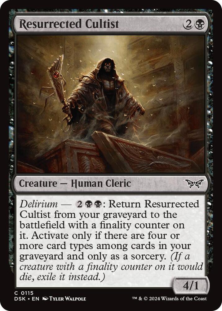 Resurrected Cultist 115 card from Duskmourn: House of Horror