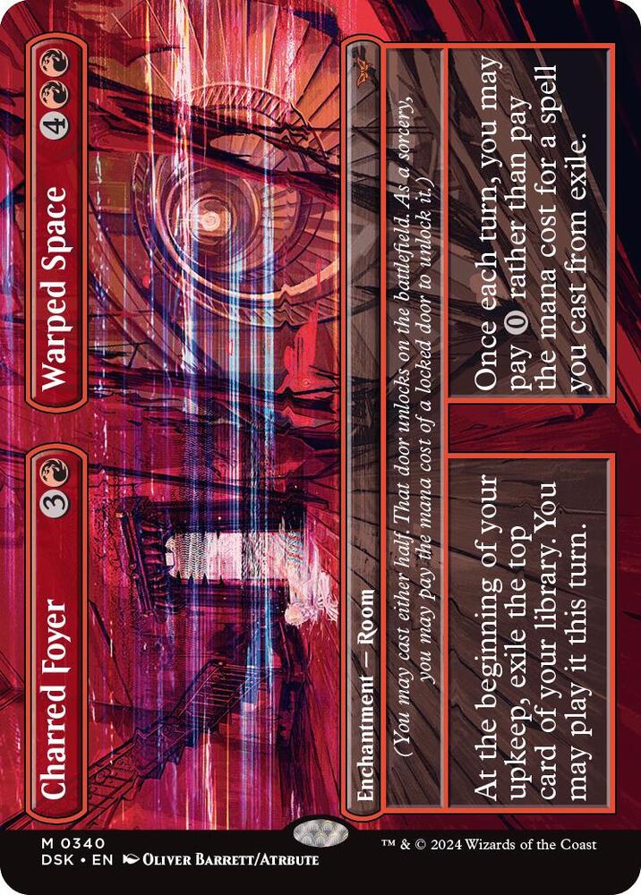 Charred Foyer // Warped Space (Borderless) 340 card from Duskmourn: House of Horror