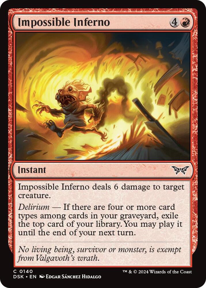 Impossible Inferno 140 card from Duskmourn: House of Horror