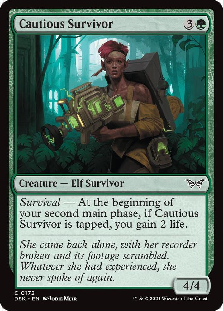 Cautious Survivor 172 card from Duskmourn: House of Horror