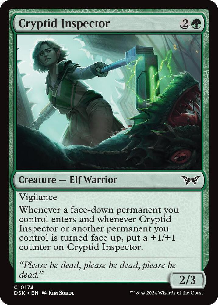 Cryptid Inspector 174 card from Duskmourn: House of Horror