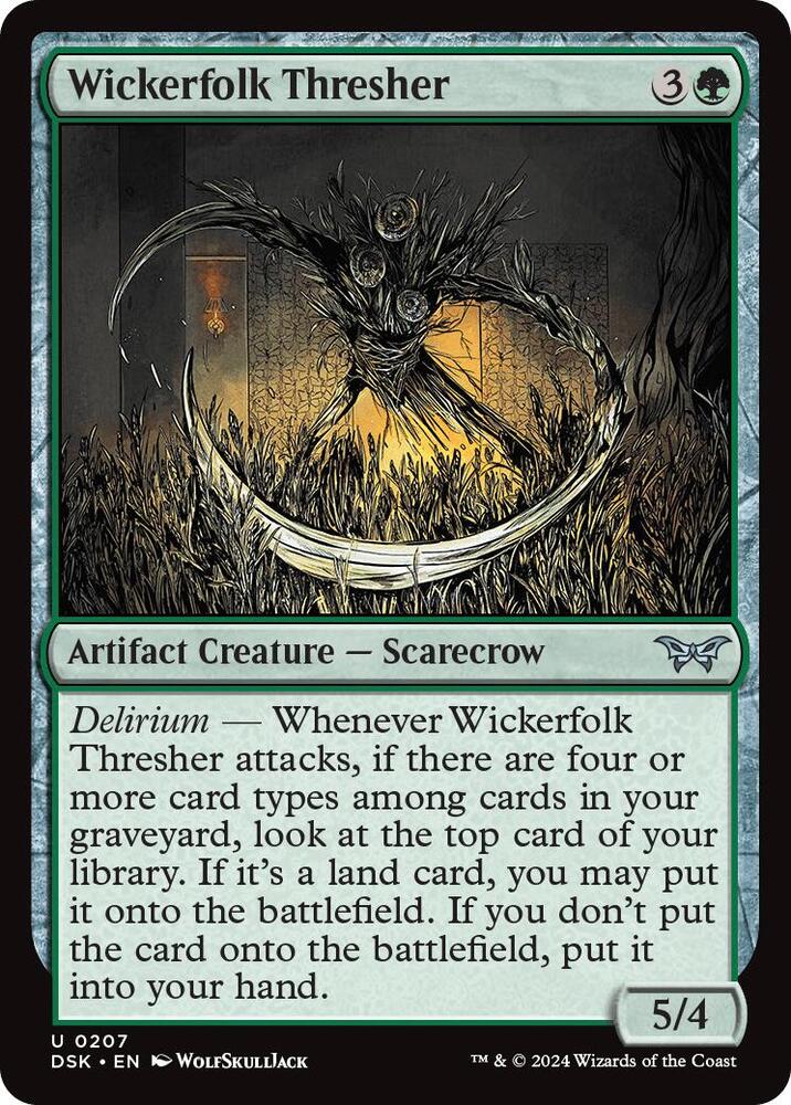Wickerfolk Thresher 207 card from Duskmourn: House of Horror