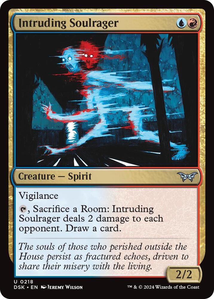 Intruding Soulrager 218 card from Duskmourn: House of Horror