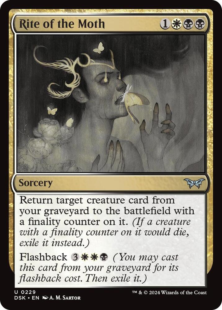 Rite of the Moth 229 card from Duskmourn: House of Horror