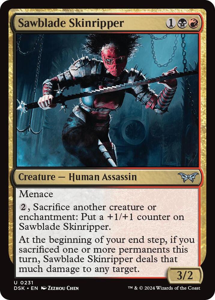 Sawblade Skinripper 231 card from Duskmourn: House of Horror