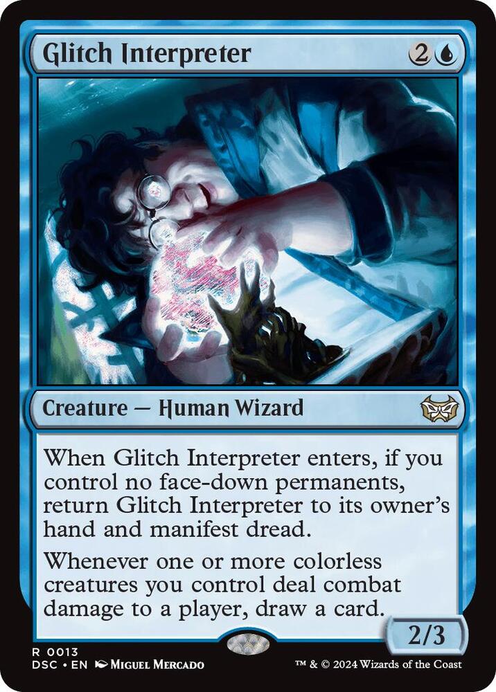 Glitch Interpreter 13 card from Commander: Duskmourn: House of Horror