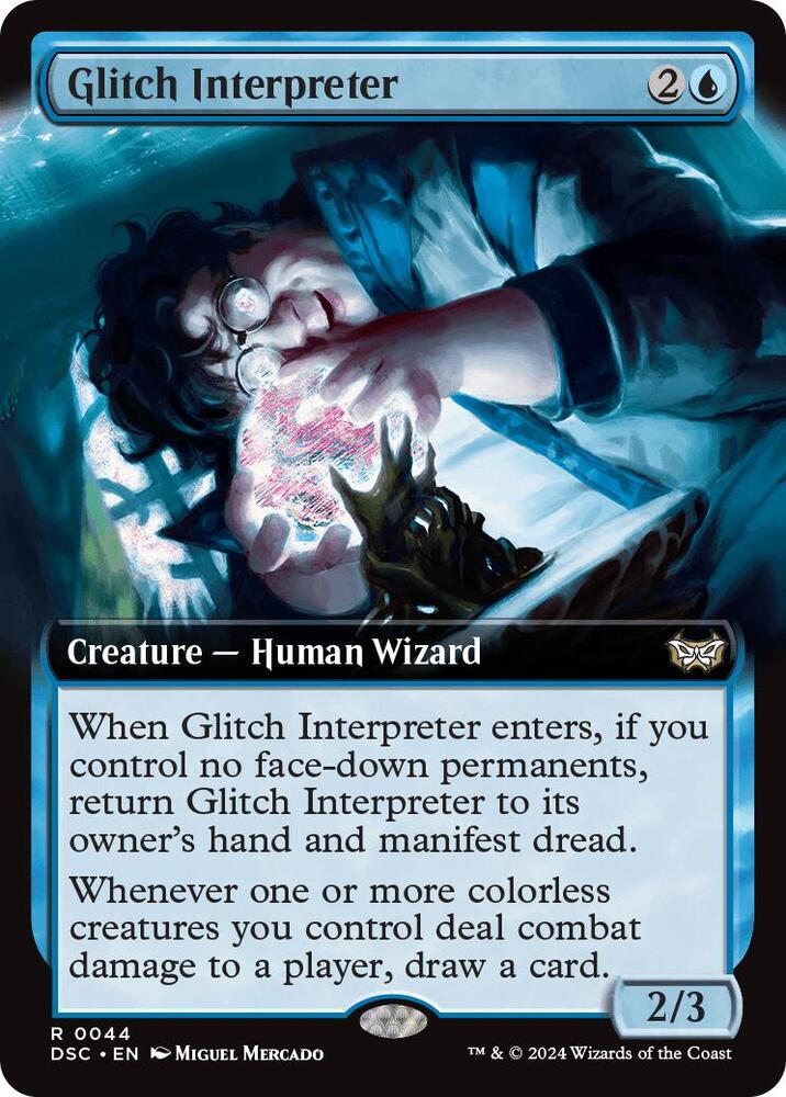 Glitch Interpreter (Extended Art) 44 card from Commander: Duskmourn: House of Horror