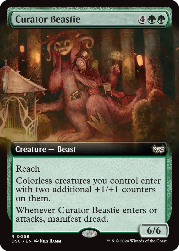 Curator Beastie (Extended Art) 58 card from Commander: Duskmourn: House of Horror