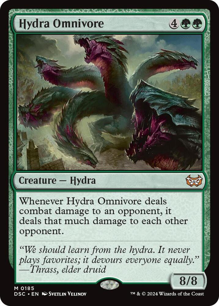 Hydra Omnivore 185 card from Commander: Duskmourn: House of Horror