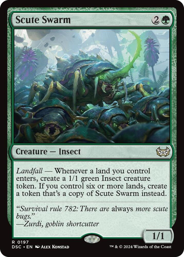 Scute Swarm 197 card from Commander: Duskmourn: House of Horror