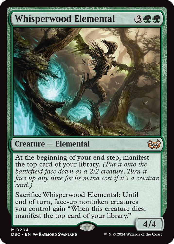 Whisperwood Elemental 204 card from Commander: Duskmourn: House of Horror