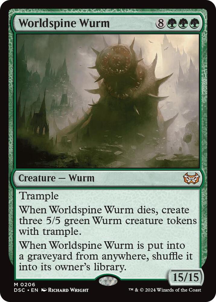 Worldspine Wurm 206 card from Commander: Duskmourn: House of Horror
