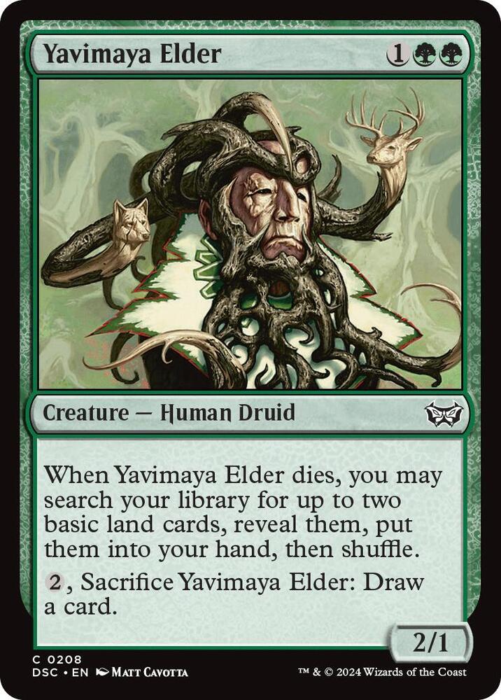 Yavimaya Elder 208 card from Commander: Duskmourn: House of Horror