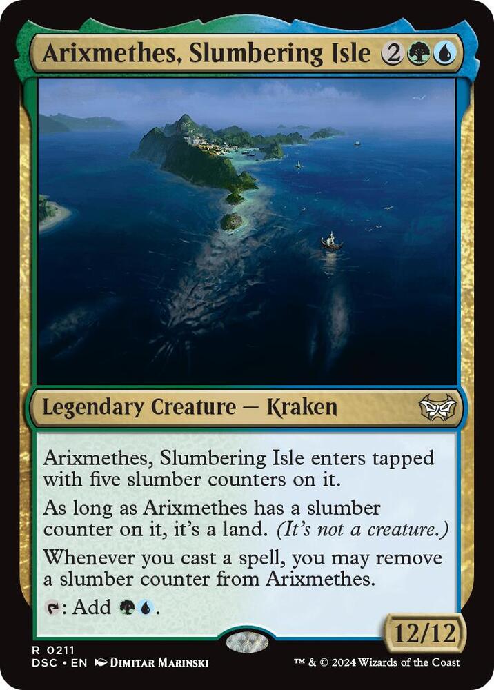 Arixmethes, Slumbering Isle 211 card from Commander: Duskmourn: House of Horror