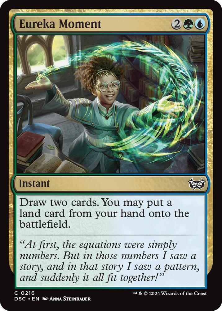 Eureka Moment 216 card from Commander: Duskmourn: House of Horror