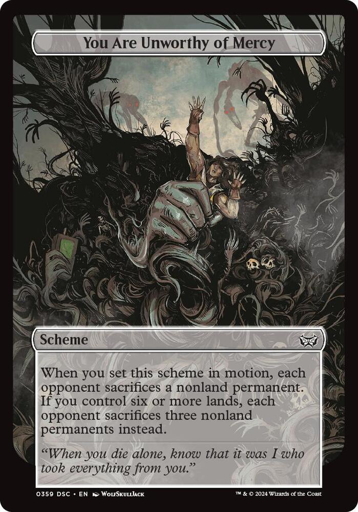 You Are Unworthy of Mercy (Full Art) 359 card from Archenemy: Duskmourn