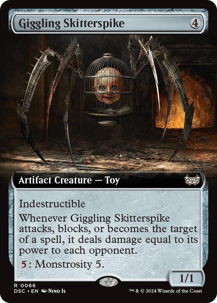 Giggling Skitterspike (Extended Art) 66 card from Commander: Duskmourn: House of Horror