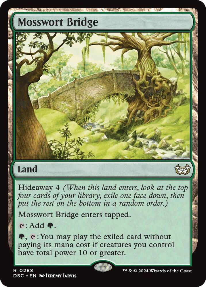Mosswort Bridge 288 card from Commander: Duskmourn: House of Horror