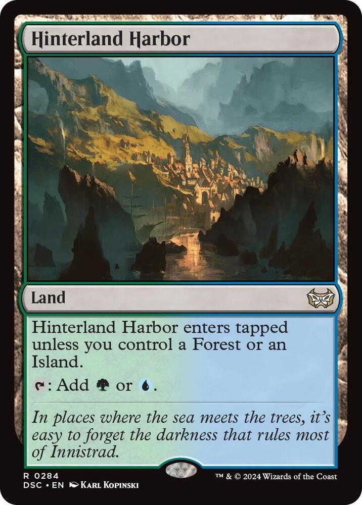 Hinterland Harbor 284 card from Commander: Duskmourn: House of Horror