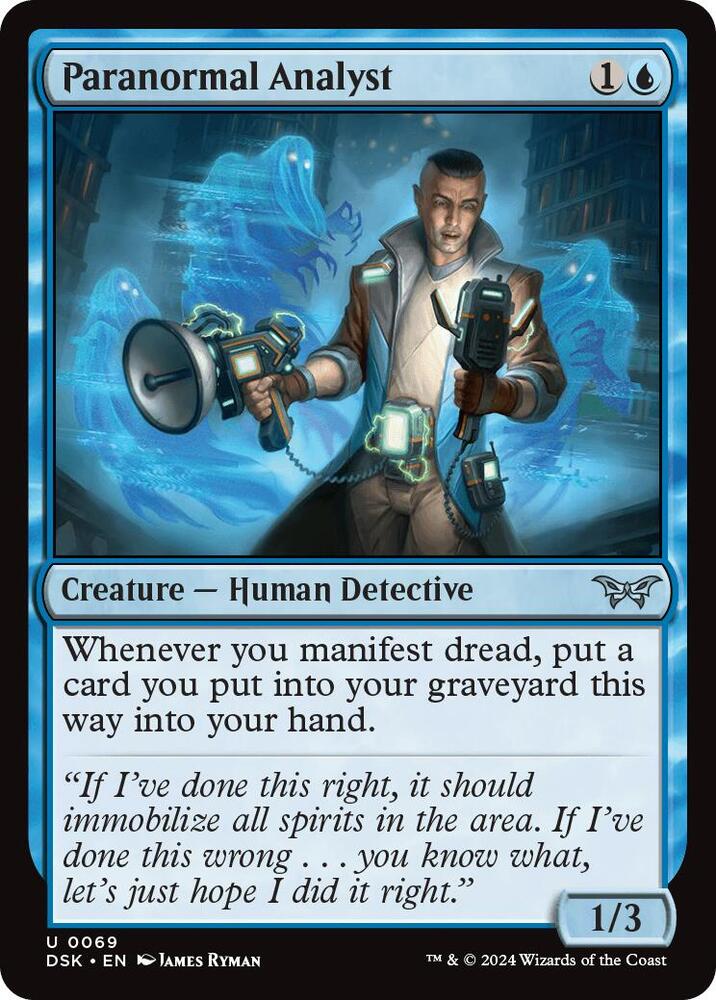 Paranormal Analyst 69 card from Duskmourn: House of Horror