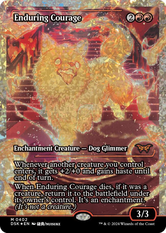 Enduring Courage (Showcase) (Fracture Foil) 402 card from Duskmourn: House of Horror