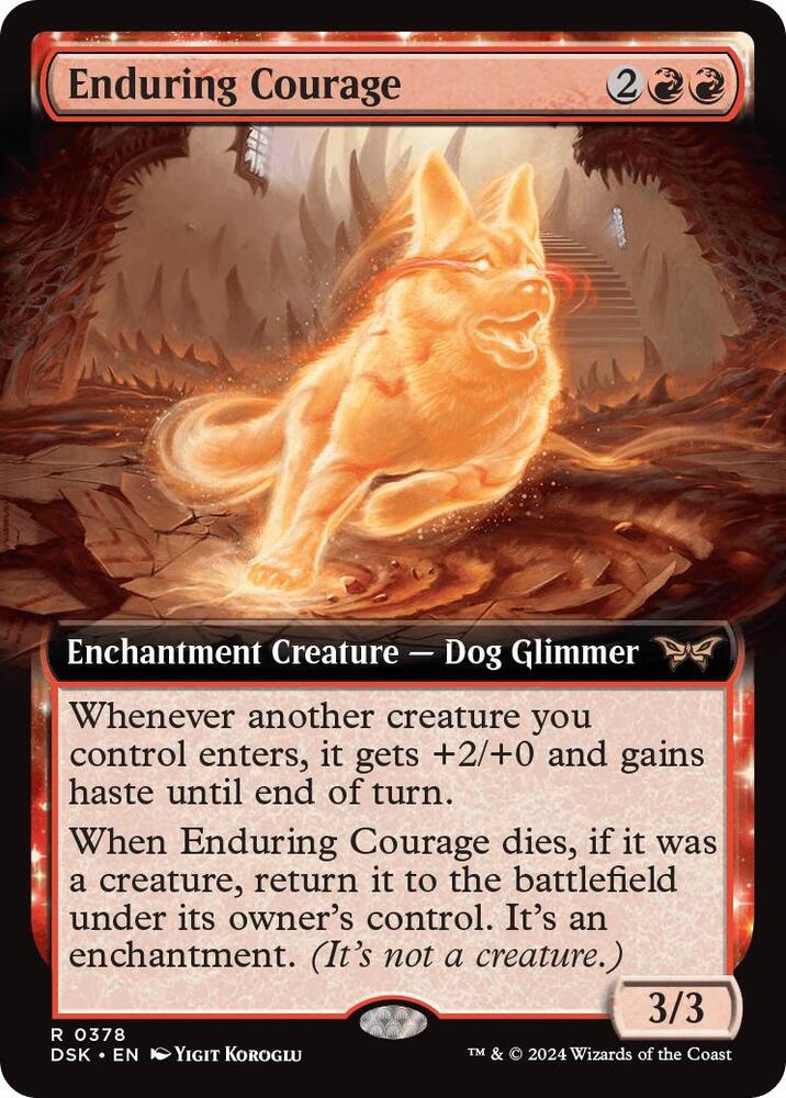 Enduring Courage (Extended Art) 378 card from Duskmourn: House of Horror
