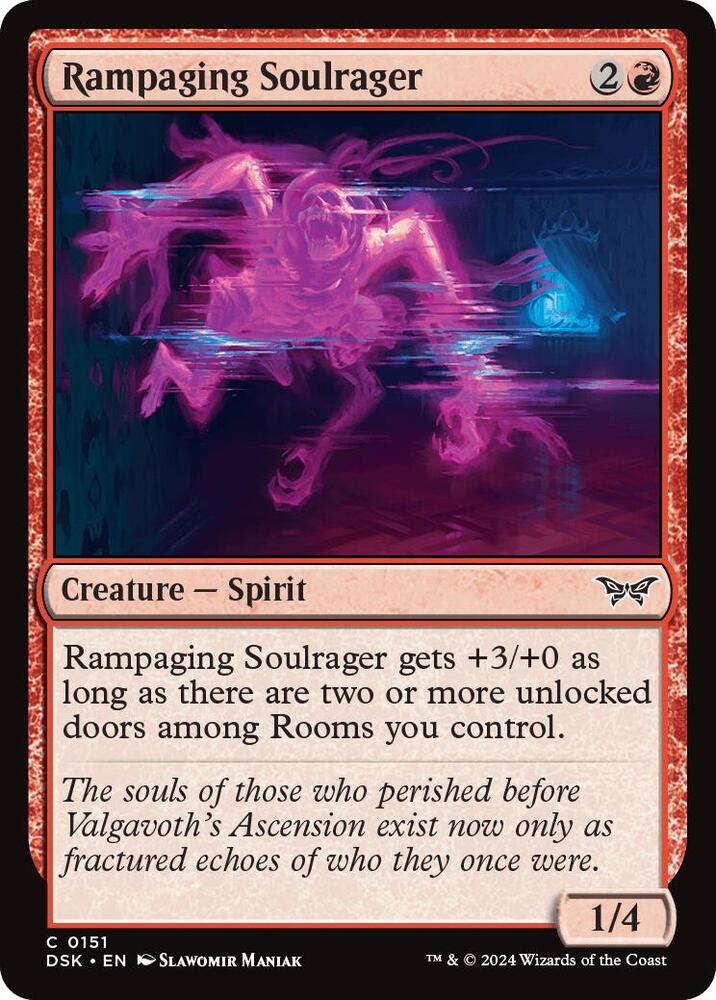 Rampaging Soulrager 151 card from Duskmourn: House of Horror